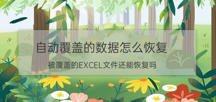 自动覆盖的数据怎么恢复 被覆盖的EXCEL文件还能恢复吗？